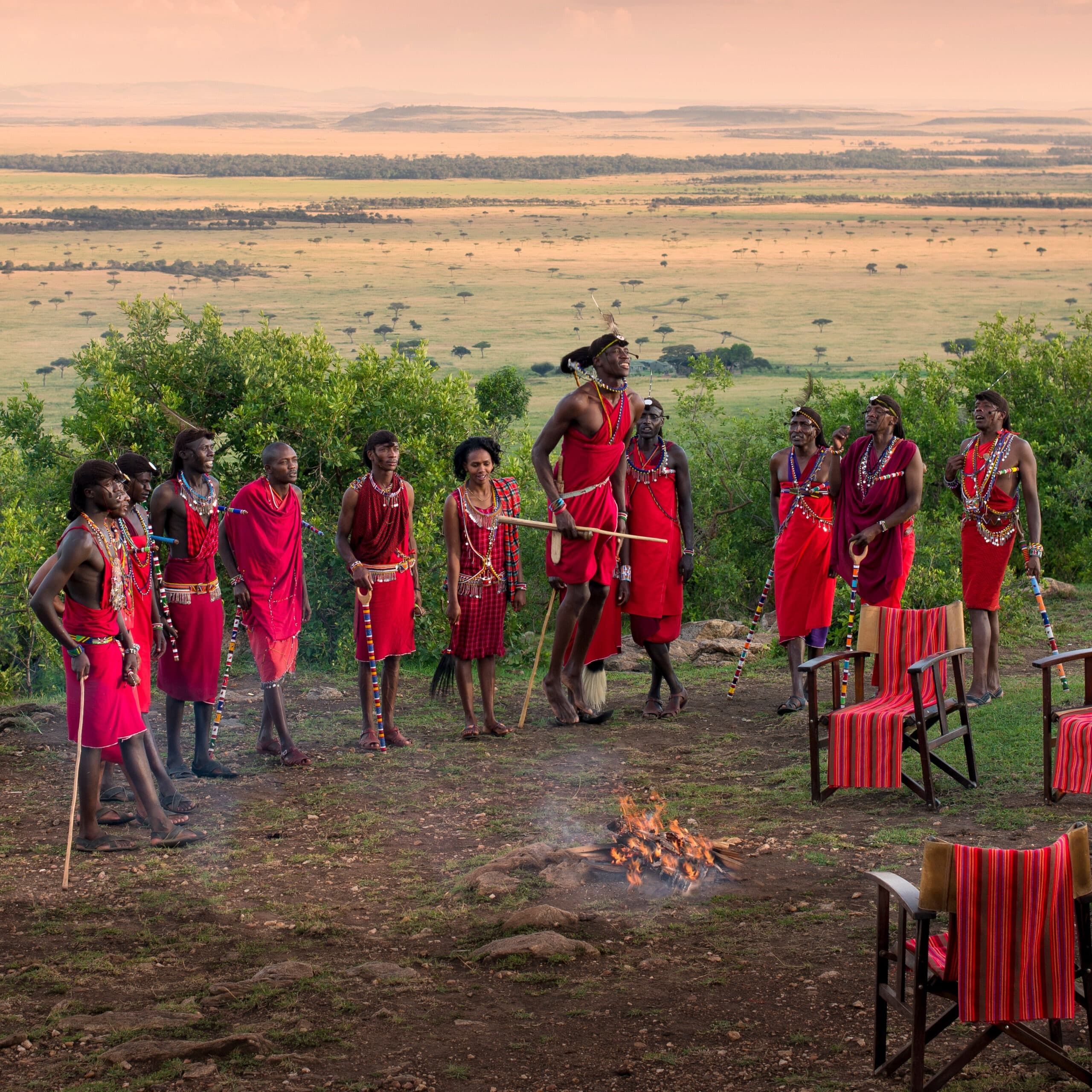Sundowners with Maasai dancers